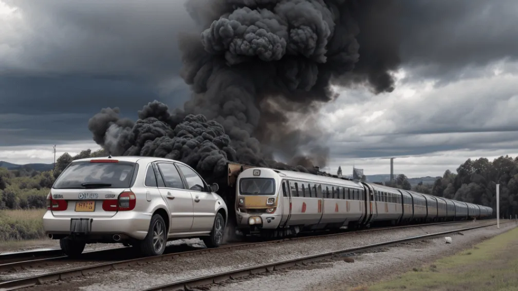 Tragedie în Germania: Șofer de 82 de ani a murit după ce mașina i-a fost lovită de tren la o trecere la nivel