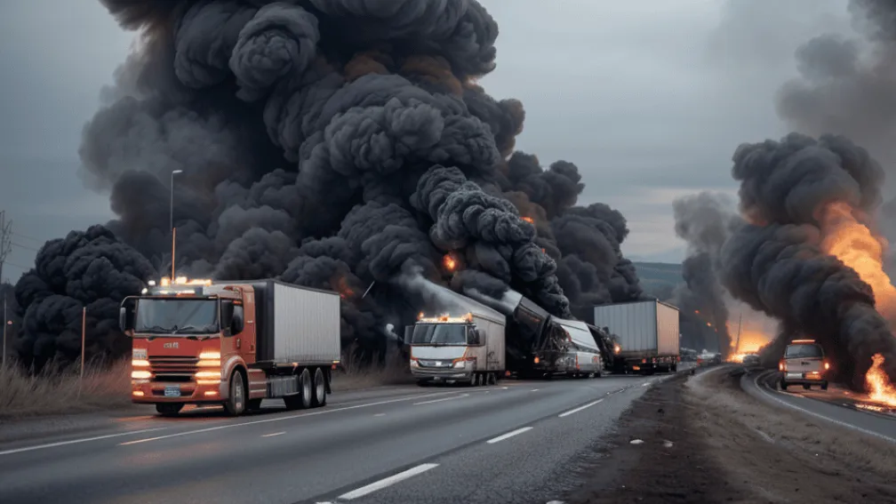Incendiu devastator la un camion cu gunoi de grajd pe B243 în Germania: Drumul, blocat