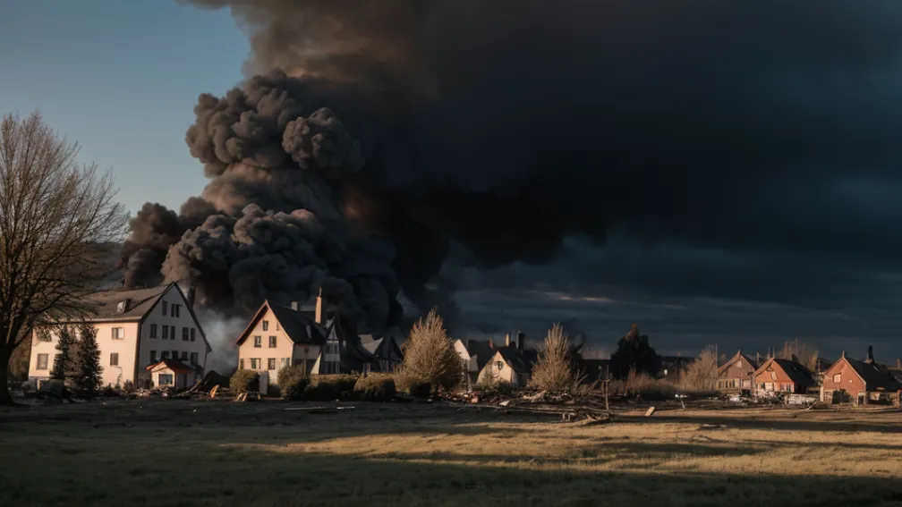 Explozie urmată de un incendiu devastator în Germania: O casă de locuit a ars complet, cinci persoane s-au salvat ca prin minune