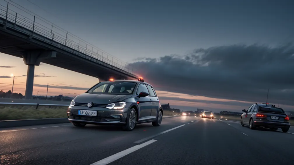 Urmărire cu Poliția în Germania: Pasagerii unui VW Golf au aruncat droguri și au fugit