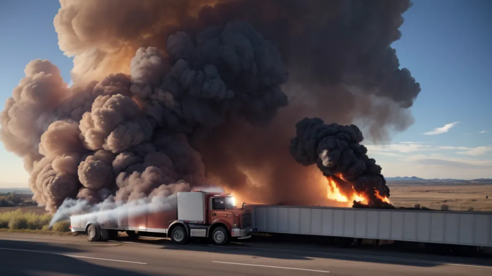Incendiu la un TIR pe autostrada A6 în Germania: Şoferul a evitat o catastrofă