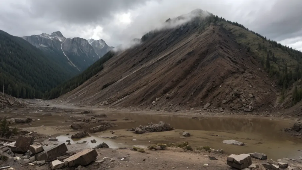 Prăbușire de munte în Elveția: Sat îngropat sub milioane de metri cubi de roci, un om dispărut