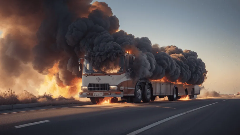 Incendiu pe autostrada A3 din Germania: O mașină a ars complet, șoferul a scăpat nevătămat
