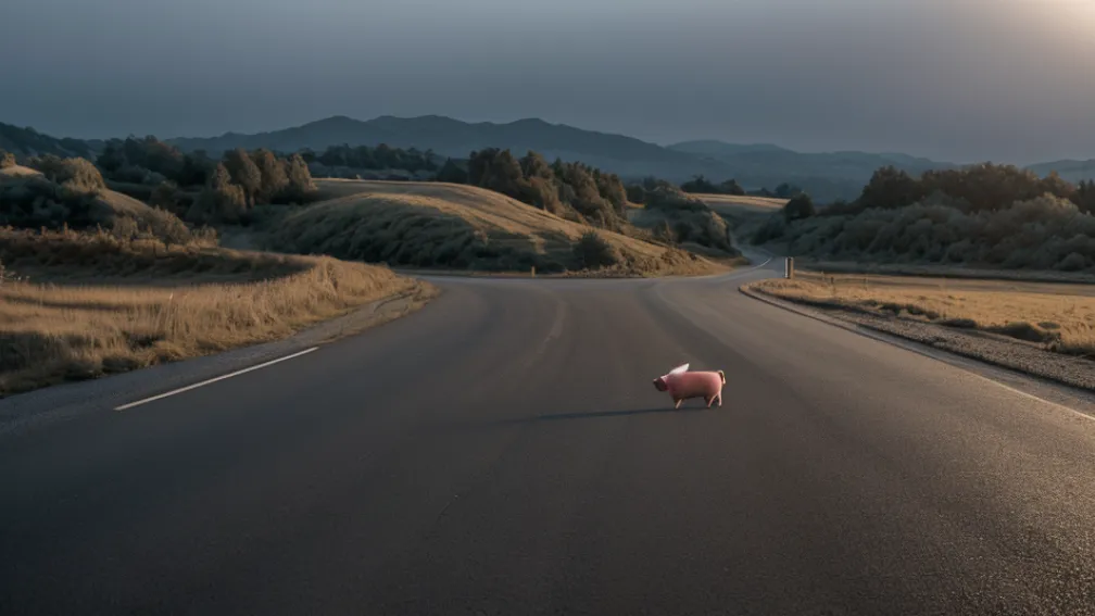 Porc fugit creează pericol în trafic la Neustrelitz: Poliția, în dificultate să prindă animalul