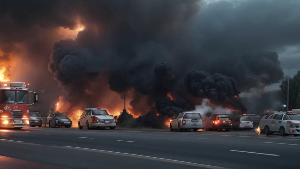 Autostrada A61 din Germania, închisă complet din cauza unui incendiu auto