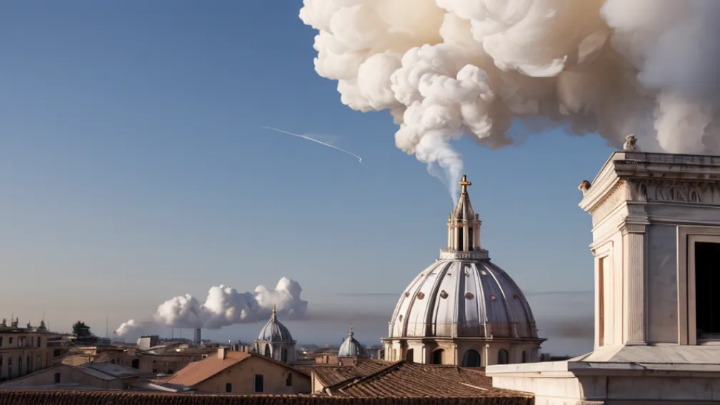 Noul Papă al Romei a fost ales: Fum alb deasupra Vaticanului