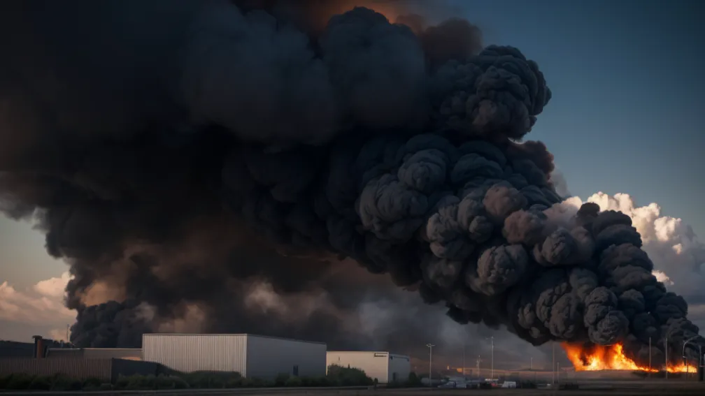 Incendiu masiv în zona industrială din Germania: O butelie de gaz distrusă a provocat un foc puternic