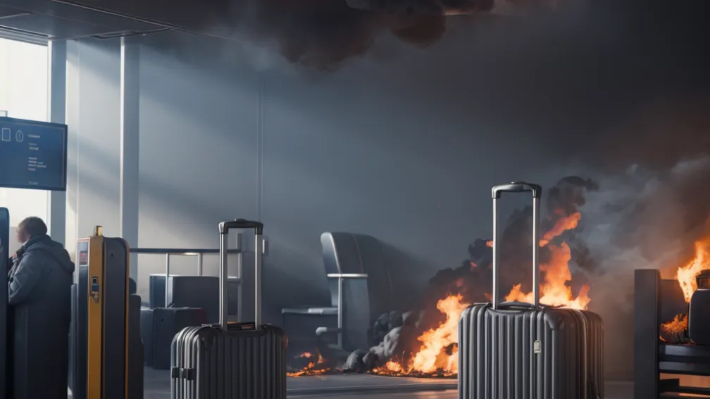 Incident pe Aeroportul Tallinn: O baterie externă a explodat în bagaj și a luat foc