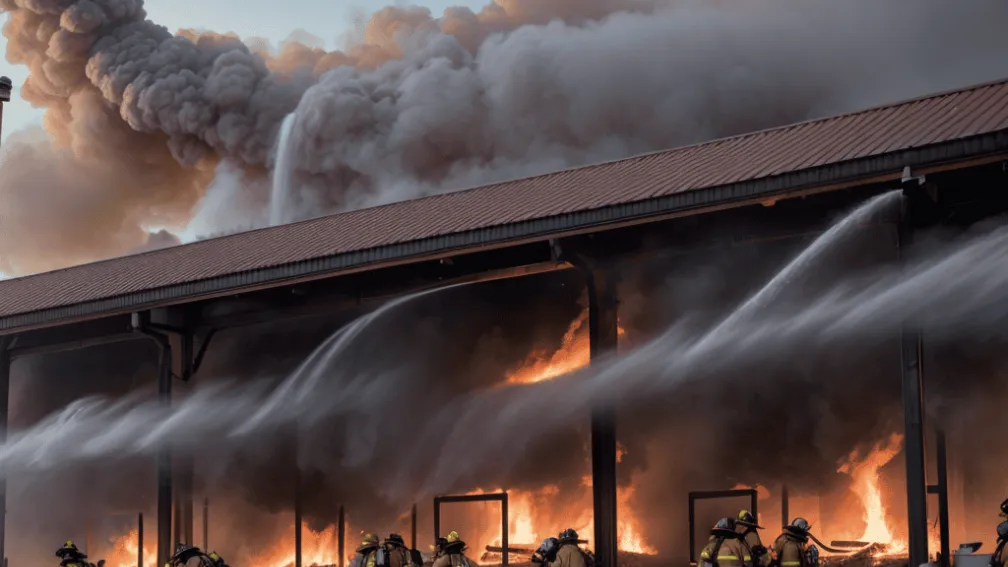Incendiu la un magazin de bricolaj din Moers, Germania: Pompierii au oprit extinderea focului