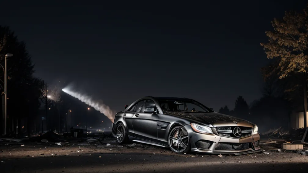 Un Mercedes-AMG de 600 CP și 120.000 € a ars complet la Hamburg: Martori au văzut persoane suspecte fugind