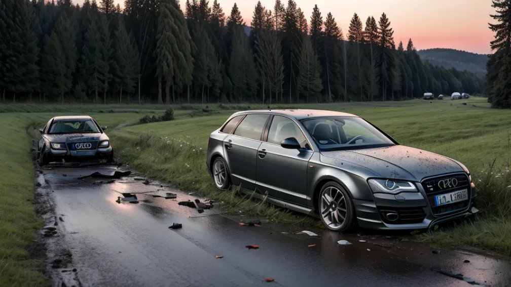 Accident mortal în Germania: Audi a derapat și a ajuns în șanț, șoferul a fost proiectat din mașină și a murit