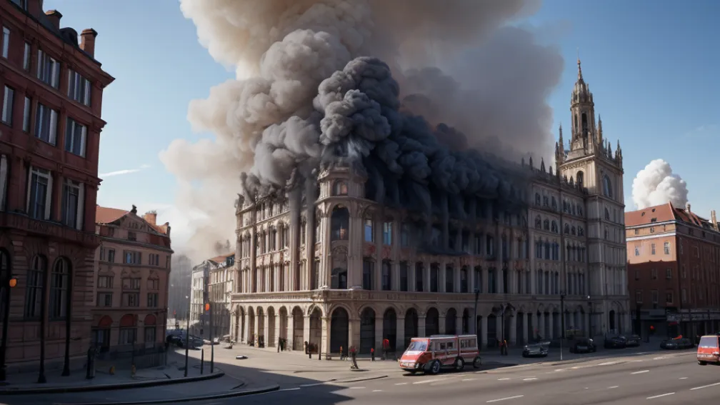 Incendiu la un acoperiș în Germania: Pagube de 100.000 de euro la o clădire în renovare