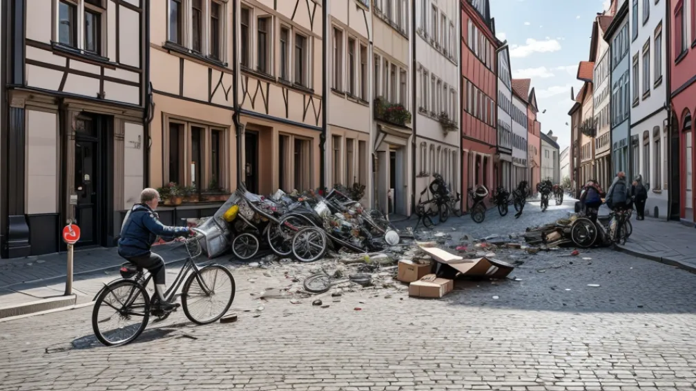 Germania: Clientă a atacat un curier cu o bicicletă în timpul livrării în Kaiserslautern
