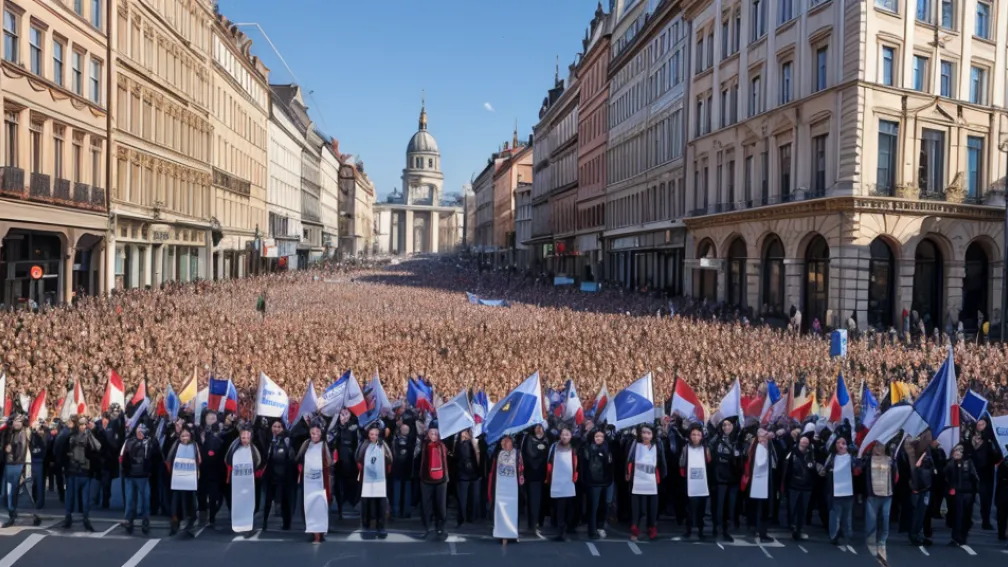 Demonstrațiile din Bielefeld s-au desfășurat pașnic grație intervenției poliției