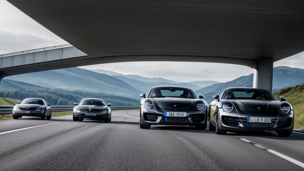 Șoferi mexicani cu Porsche, prinși de poliție în Germania gonind și făcând manevre periculoase pe autostrada A81