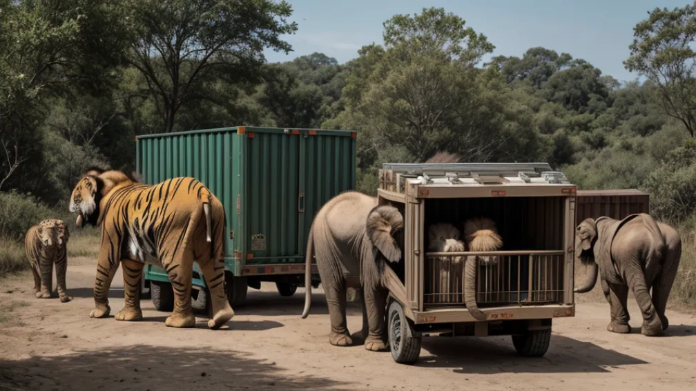 Animale exotice salvate din "grădina zoologică privată" a cartelurilor de droguri din Mexic: Elefanți, tigri și lei fug de violență