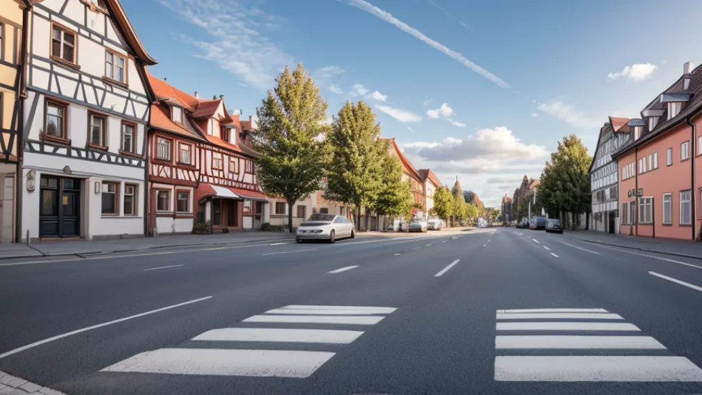 Un oraş din Germania a reînnoit marcajul rutier... dar numai pe o mică porţiune