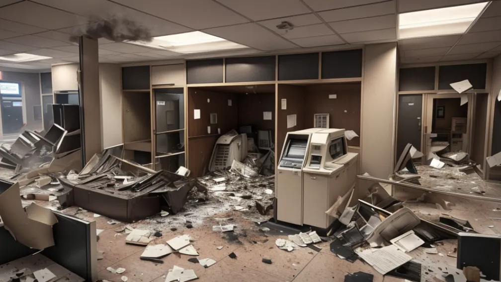 Explozie la un bancomat în Knittlingen: hoţii au fugit cu bani şi au cauzat pagube de 700.000 €