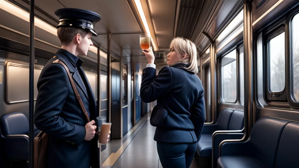 Actrița germană Anke Engelke lucrează temporar ca însoțitor de tren la Deutsche Bahn