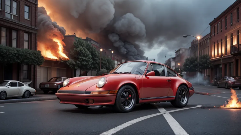 Un Rapper a Filmat un Clip în Fața unui Porsche 911 care Ardea: Scandal în Germania