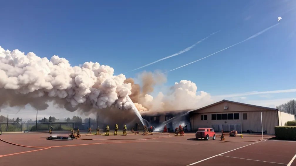 Incendiu pe acoperișul unei școli din Mönchengladbach: Un muncitor rănit