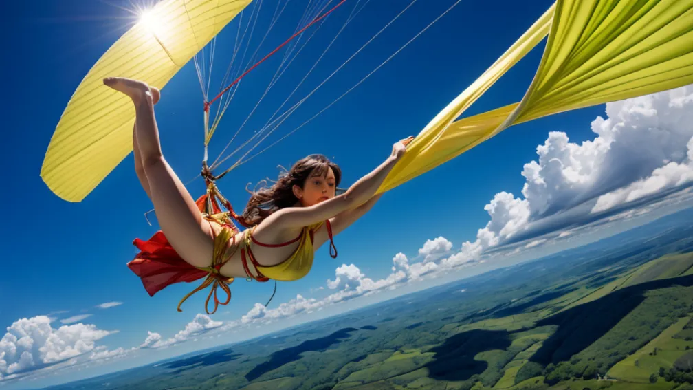 Acrobată braziliană își riscă viața pentru un record mondial în aer