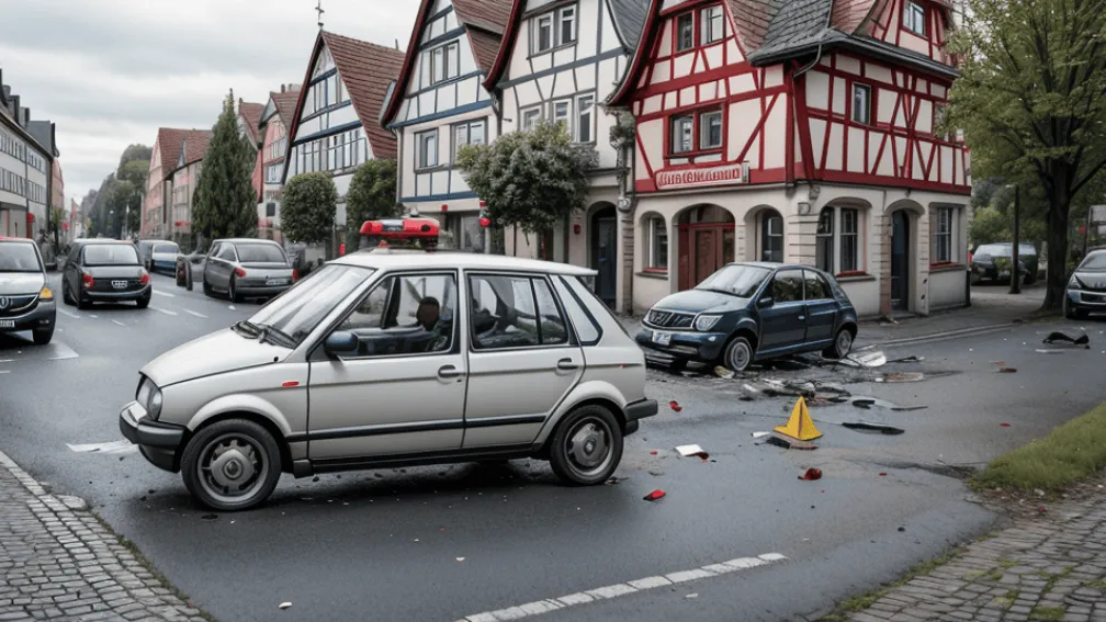 Adolescent pe moped, rănit într-un accident în Hermsdorf, Germania: Şoferul Skoda nu l-a observat