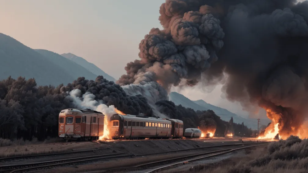 Accident grav în Austria: Un camion a lovit un tren, 16 răniți și incendiu puternic