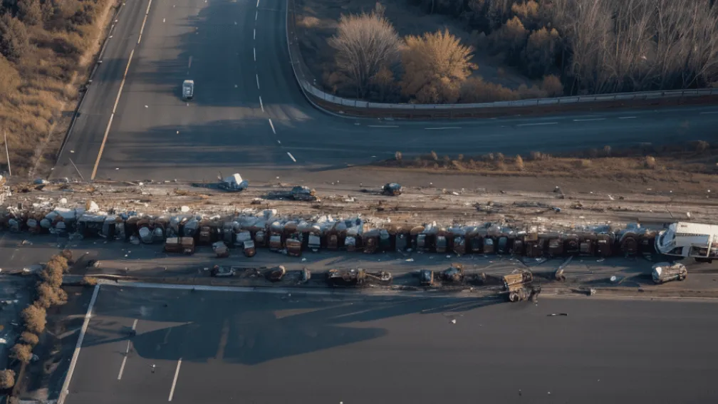 Autostrada A1 Germania, blocată: Accident între tiruri, băuturi proteice împrăștiate pe șosea