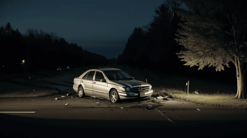 Accident în Schwaan: Șoferii au abandonat un Mercedes avariat și au fugit de la fața locului
