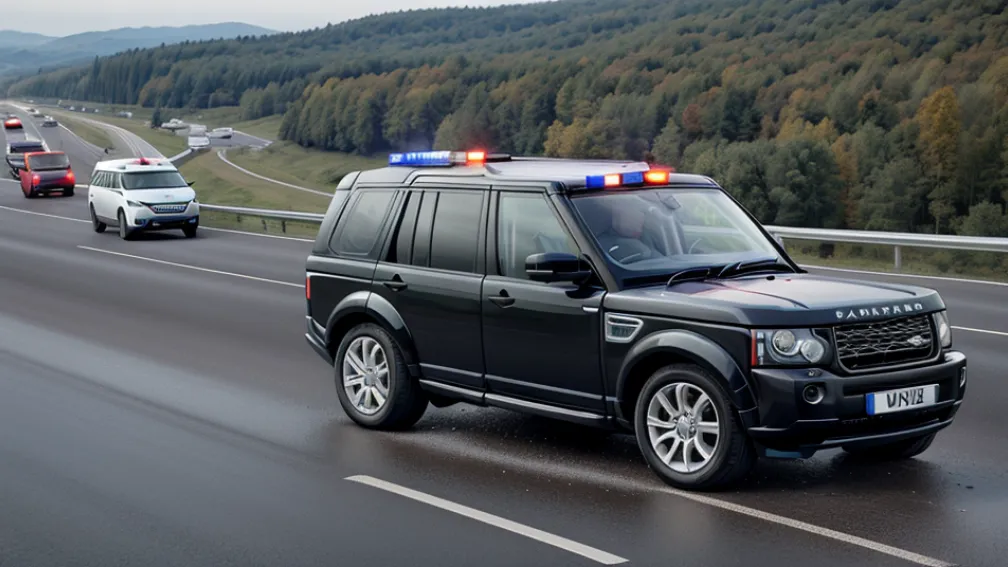 Accident grav în Germania pe autostrada A7: Land Rover răsturnat, doi răniți și un câine mort