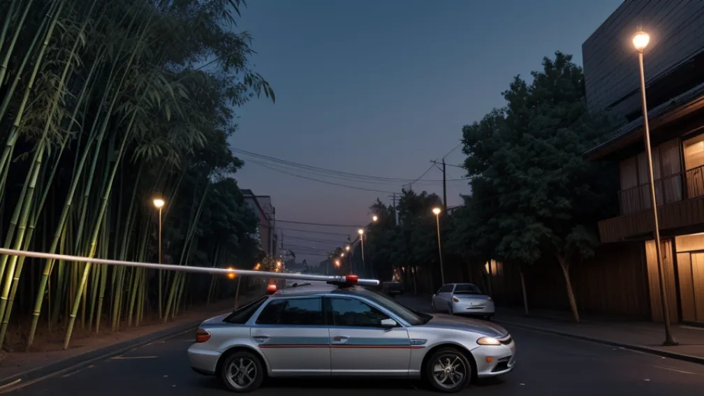 Mannheim: Șofer oprit de poliție cu un trunchi de bambus de patru metri ieșind din trapă