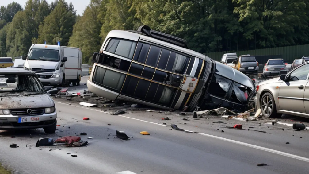 Accident grav pe autostrada A7 din Germania: Remorca cu cai s-a răsturnat, a provocat un carambol