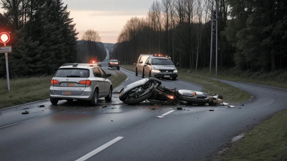 Accident grav în Germania: Motociclist de 19 ani rănit pe drumul L436
