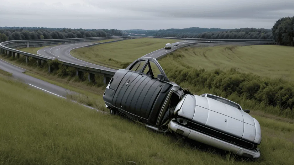 Curse ilegale pe autostrada A8 din Germania se termină cu o răsturnare spectaculoasă