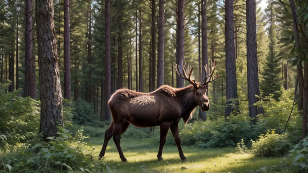 Întâlnire rară în Saxonia: O femeie din Germania a dat peste un elan în pădure
