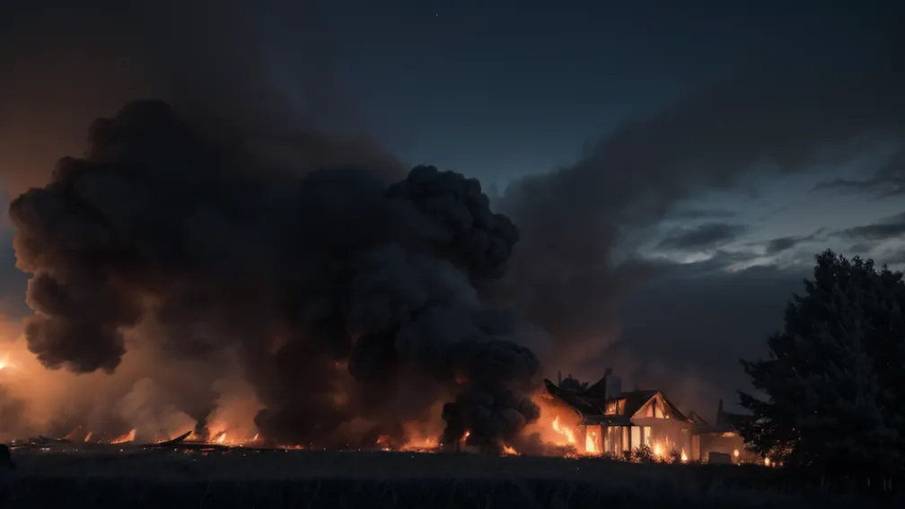 Incendiu devastator în Germania: Casă unifamilială distrusă în Weißenborn, un suspect reținut pentru incendiere