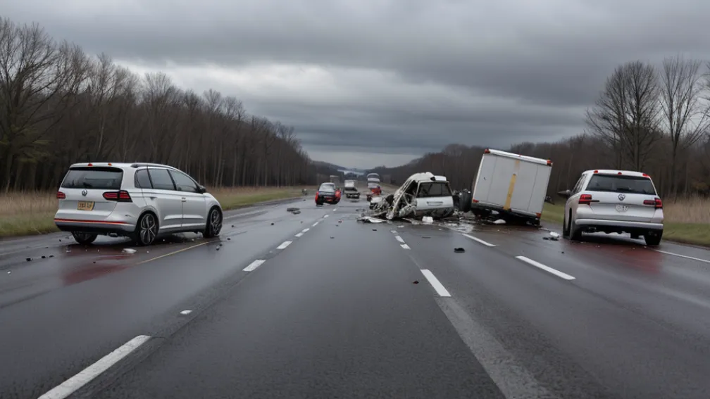 Accident grav pe șoseaua B437 din Germania: Un Volkswagen a lovit o remorcă, șofer rănit