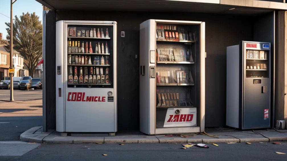 Hoți cu "flexul" la un automat de țigări în Germania: Unul a fost prins, celălalt și-a pierdut telefonul la fugă