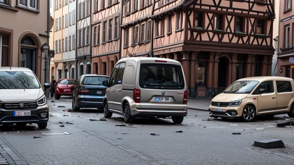 Accident rutier în Germania: Șofer VW a lovit mașini parcate în Maintal, pagube 24.000 €