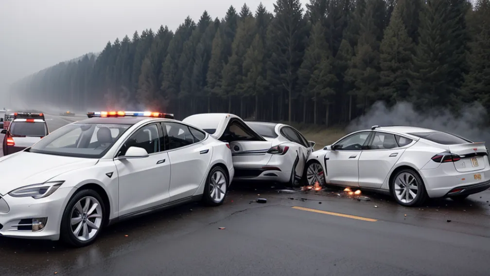 Accident mortal în Germania: Un șofer de Tesla a intrat sub un camion pe autostrada A1 și a murit pe loc