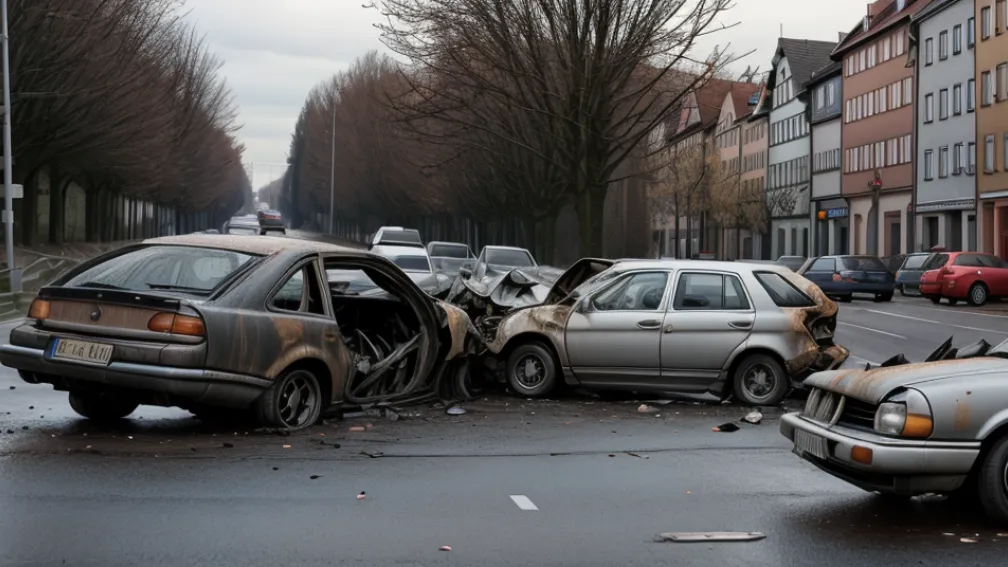 Accident frontal în Germania pe drumul L120: Doi șoferi, răniți ușor după o depășire riscantă