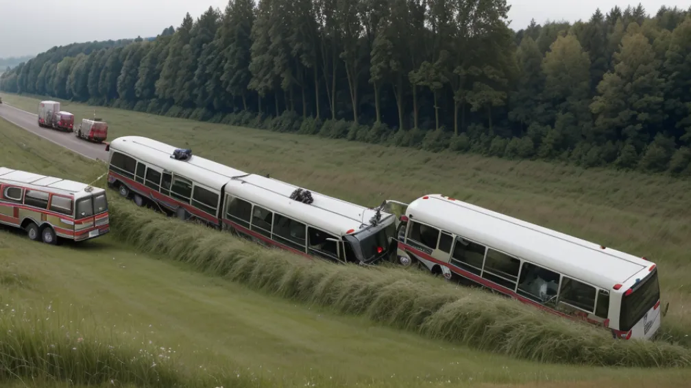 Accident grav în Germania: Autocarul s-a prăbușit pe o pantă, zece răniți