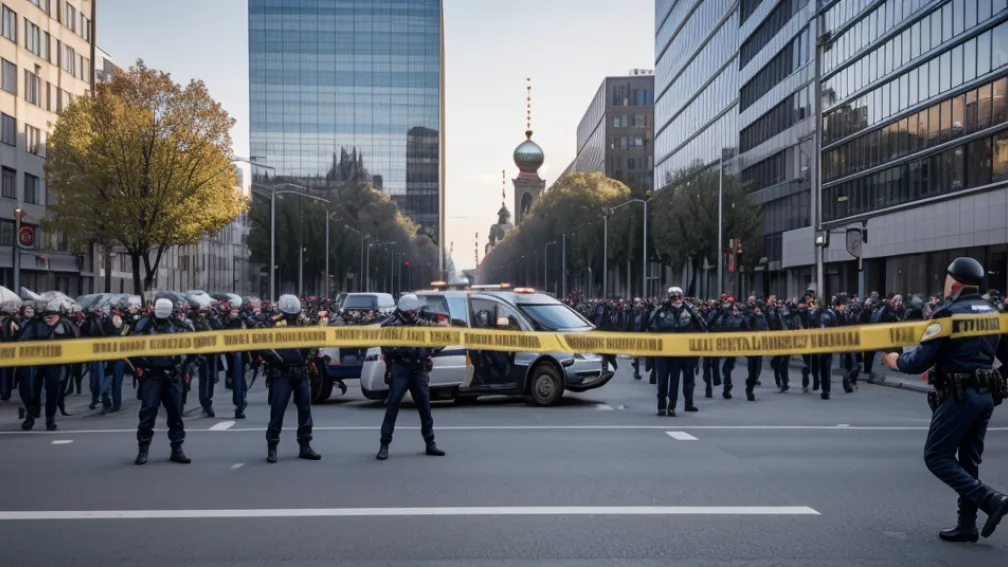 Polițist rănit grav la o demonstrație în Berlin