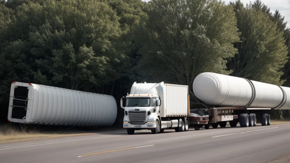 Accident cu transport agabaritic în Elmshorn: Componentă de turbină eoliană a blocat un drum în Germania