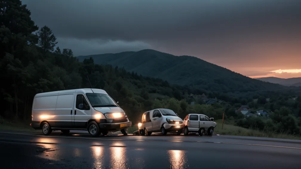 Accident grav în Germania: Motociclist de 19 ani, rănit serios după coliziunea cu un microbuz Mercedes Vito lângă Minden