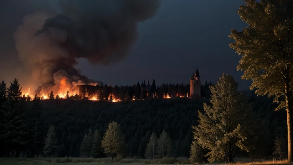 Incendiu forestier lângă Castelul Berwartstein din Germania: Flăcările stinse, poliția investighează