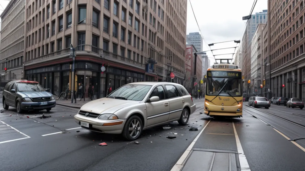 Accident la Stuttgart: O mașină a intrat în coliziune cu un tramvai, șoferița rănită