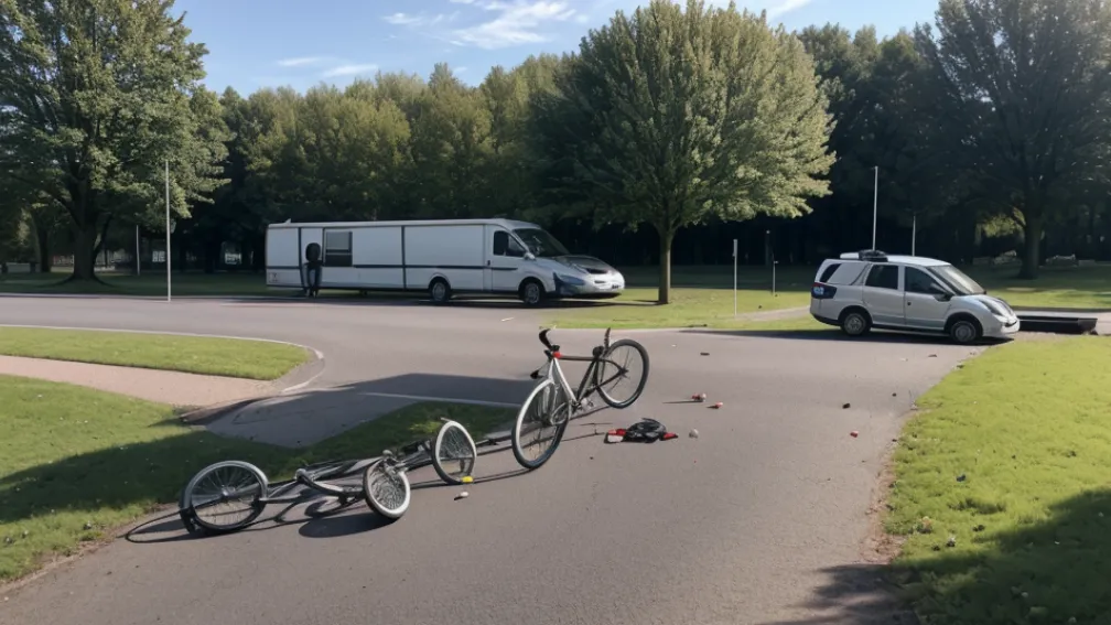 Accident cauzat de un ciclist în Reinheim, Germania: A împins un rival și a fugit