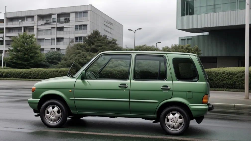 Numere de înmatriculare furate și ștergător deteriorat de la un automobil Daihatsu în Homburg, Germania